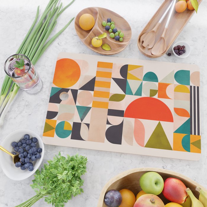 mid century geometry abstract shapes bauhaus 3 Cutting Board Gallery Image 2