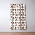 Christmas Red Cardinal Bird and Pine Watercolor Window Curtain Gallery Image 3