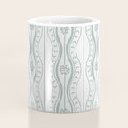 Wavy lines and tiny blooms - dusty mint pastel green pattern Coffee Mug Gallery Image 4