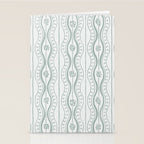 Wavy lines and tiny blooms - dusty mint pastel green pattern Stationery Card Gallery Image 2