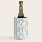 Wavy lines and tiny blooms - dusty mint pastel green pattern Wine Chiller Gallery Image 1