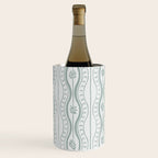 Wavy lines and tiny blooms - dusty mint pastel green pattern Wine Chiller Gallery Image 3