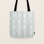 Wavy lines and tiny blooms - dusty mint pastel green pattern Tote Bag Gallery Image 1
