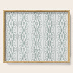 Wavy lines and tiny blooms - dusty mint pastel green pattern Serving Tray Gallery Image 1
