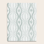 Wavy lines and tiny blooms - dusty mint pastel green pattern Notebook Gallery Image 4