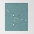 Cancer Zodiac Star Constellation Line Art Teal Throw Blanket Gallery Image 2