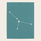 Cancer Zodiac Star Constellation Line Art Teal Poster Gallery Image 4