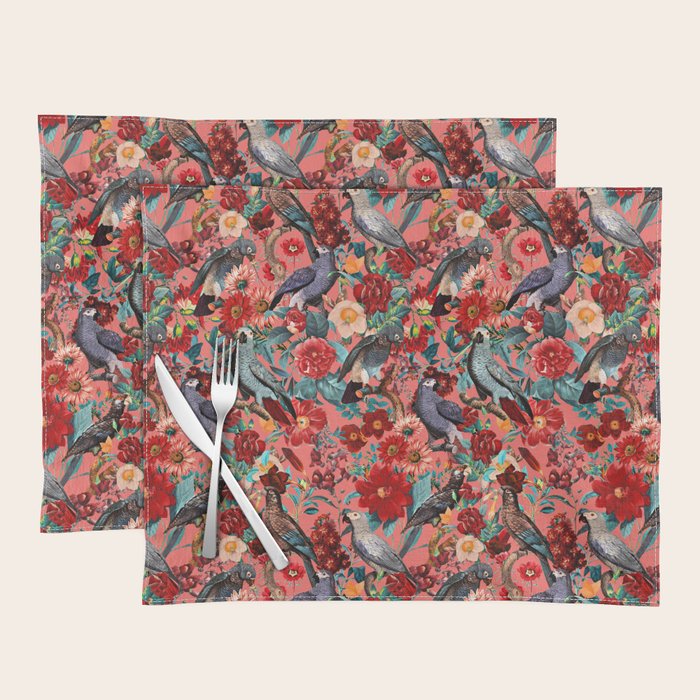FLORAL AND BIRDS XIX Placemat Gallery Image 1