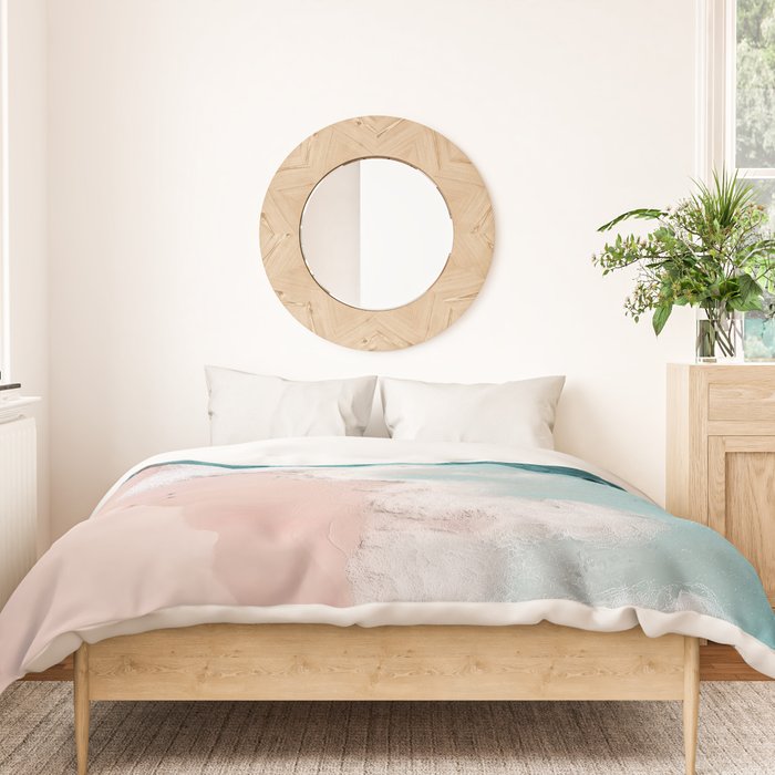 Dream Beach - Aerial Photography of Pink and Turquoise Coast Duvet Cover Gallery Image 3