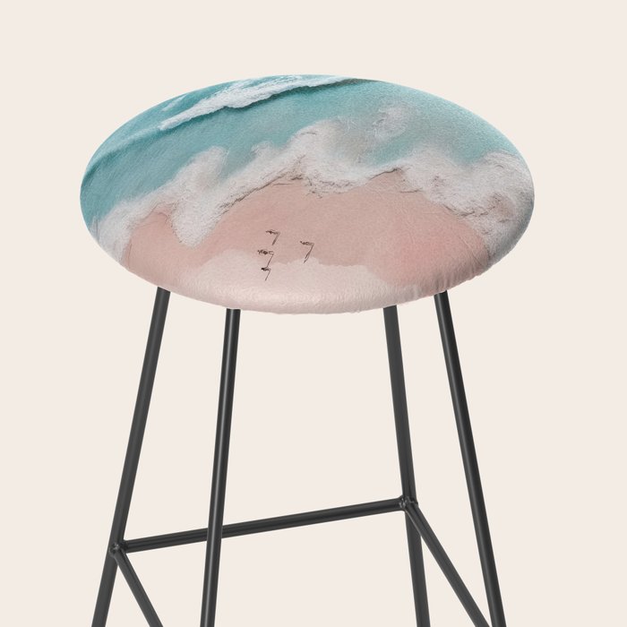Dream Beach - Aerial Photography of Pink and Turquoise Coast Stool Gallery Image 2