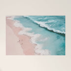 Dream Beach - Aerial Photography of Pink and Turquoise Coast Welcome Mat Gallery Image 1