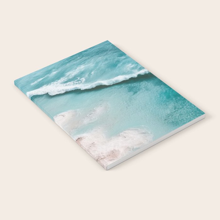 Dream Beach - Aerial Photography of Pink and Turquoise Coast Notebook Gallery Image 1
