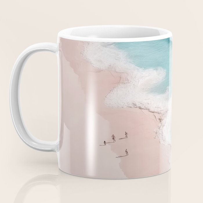 Dream Beach - Aerial Photography of Pink and Turquoise Coast Coffee Mug Gallery Image 3