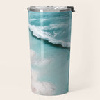 Dream Beach - Aerial Photography of Pink and Turquoise Coast Travel Mug Gallery Image 2