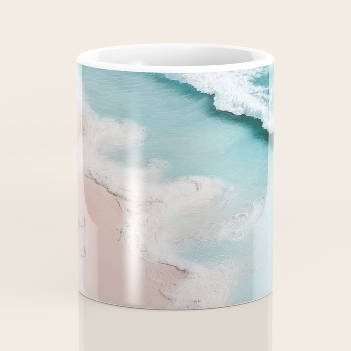 Dream Beach - Aerial Photography of Pink and Turquoise Coast Coffee Mug Gallery Image 4