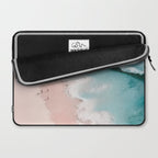 Dream Beach - Aerial Photography of Pink and Turquoise Coast Laptop Sleeve Gallery Image 2