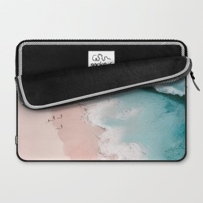 Dream Beach - Aerial Photography of Pink and Turquoise Coast Laptop Sleeve Gallery Image 2