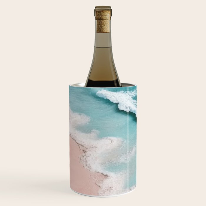 Dream Beach - Aerial Photography of Pink and Turquoise Coast Wine Chiller Gallery Image 1