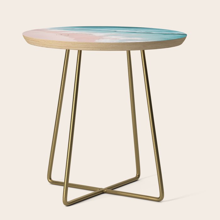 Dream Beach - Aerial Photography of Pink and Turquoise Coast Side Table Gallery Image 1