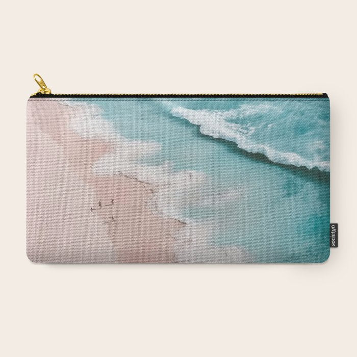 Dream Beach - Aerial Photography of Pink and Turquoise Coast Carry All Pouch Gallery Image 2