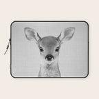 Baby Deer - Black & White Laptop Sleeve Gallery Image 1