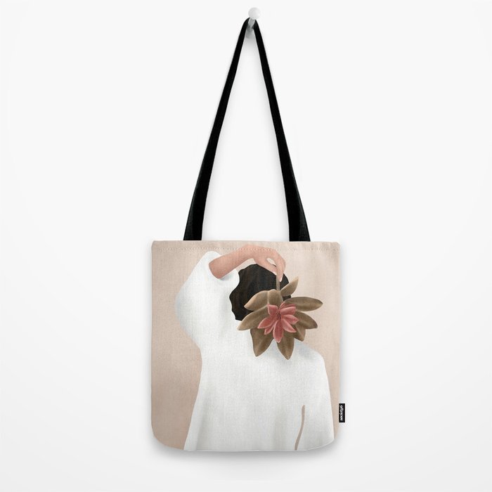 With a Flower Tote Bag Gallery Image 2