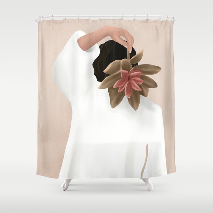 With a Flower Shower Curtain Gallery Image 1