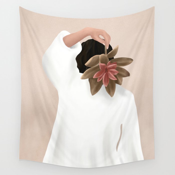 With a Flower Wall Tapestry Gallery Image 4