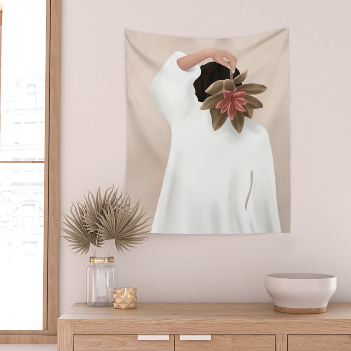 With a Flower Wall Tapestry Gallery Image 2