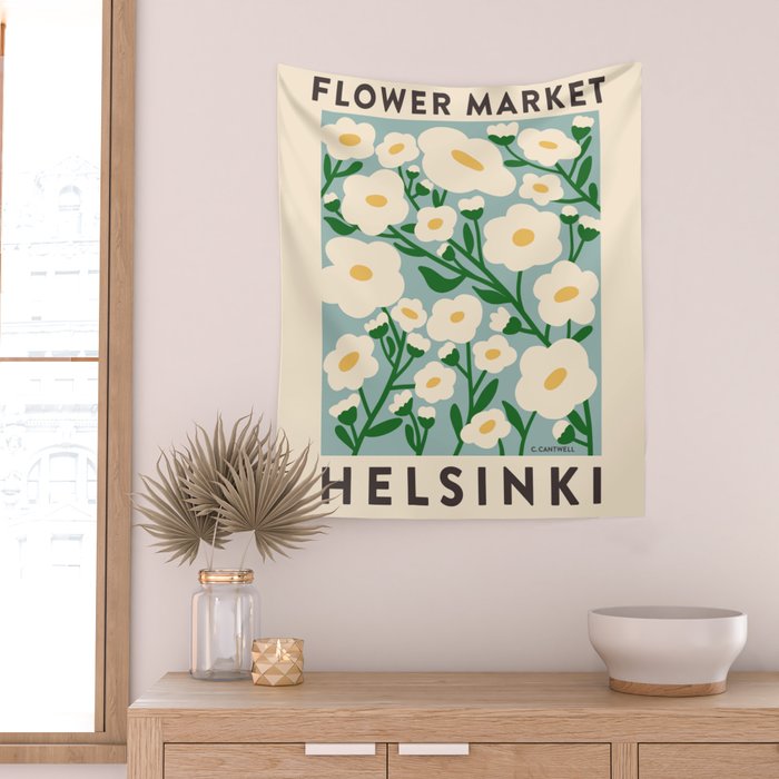 Flower Market Helsinki - Matisse Inspired Wall Tapestry Gallery Image 2