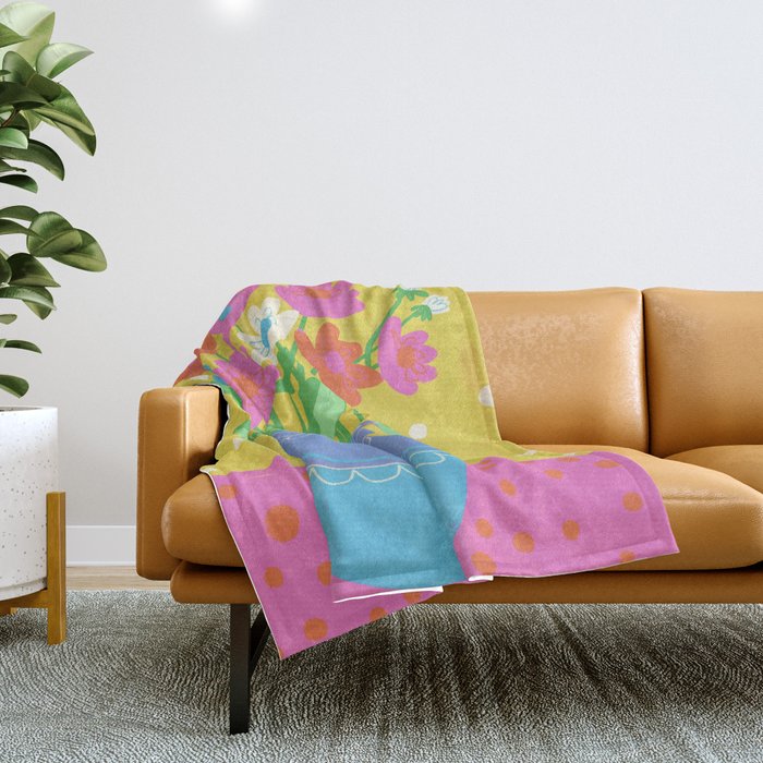 When spring meets summer Throw Blanket Gallery Image 1