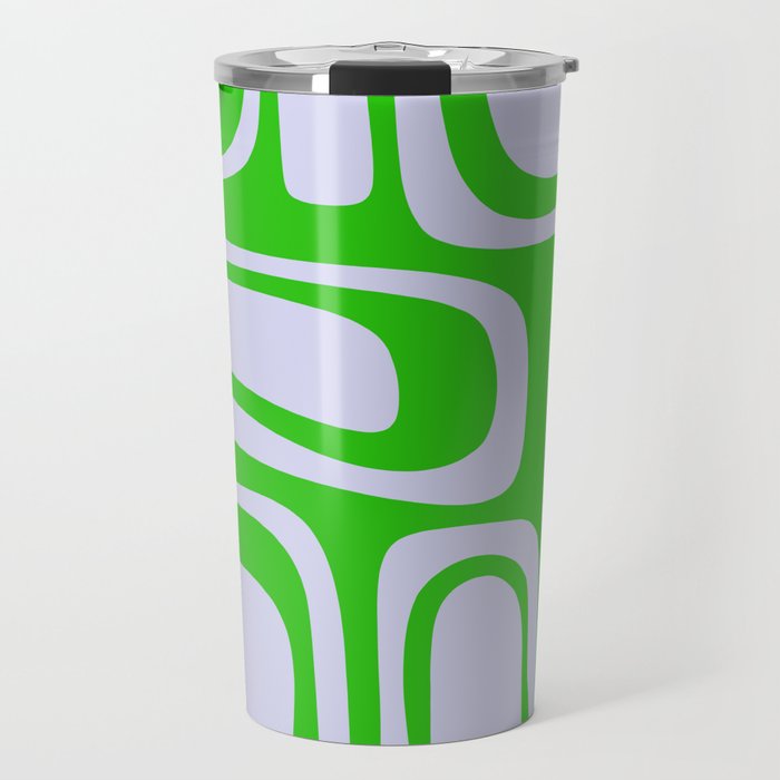 Abstract Lime and Lavender Mid Century Modern Palm Springs Pattern Travel Mug Gallery Image 1