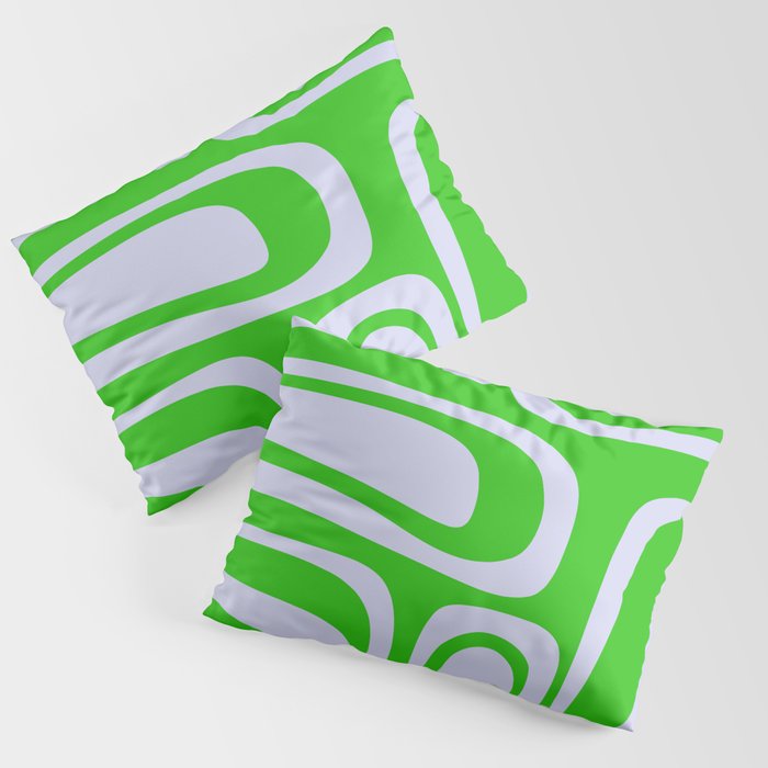 Abstract Lime and Lavender Mid Century Modern Palm Springs Pattern Pillow Sham Gallery Image 1