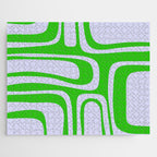 Abstract Lime and Lavender Mid Century Modern Palm Springs Pattern Jigsaw Puzzle Gallery Image 1