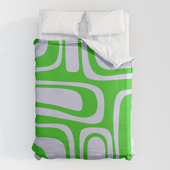 Abstract Lime and Lavender Mid Century Modern Palm Springs Pattern Duvet Cover Gallery Image 6