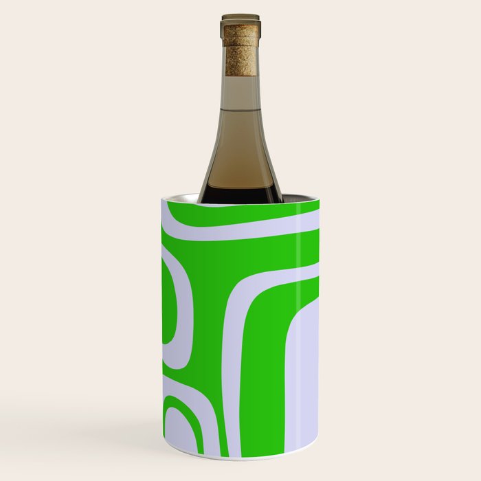 Abstract Lime and Lavender Mid Century Modern Palm Springs Pattern Wine Chiller Gallery Image 3