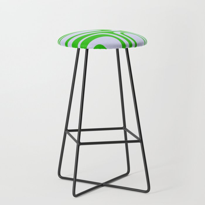 Abstract Lime and Lavender Mid Century Modern Palm Springs Pattern Stool Gallery Image 1
