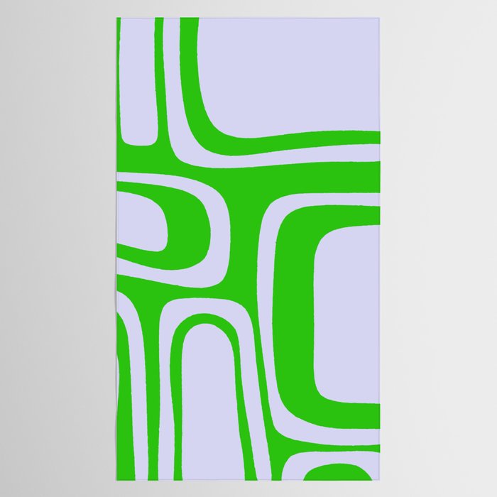 Abstract Lime and Lavender Mid Century Modern Palm Springs Pattern Tablecloth Gallery Image 2