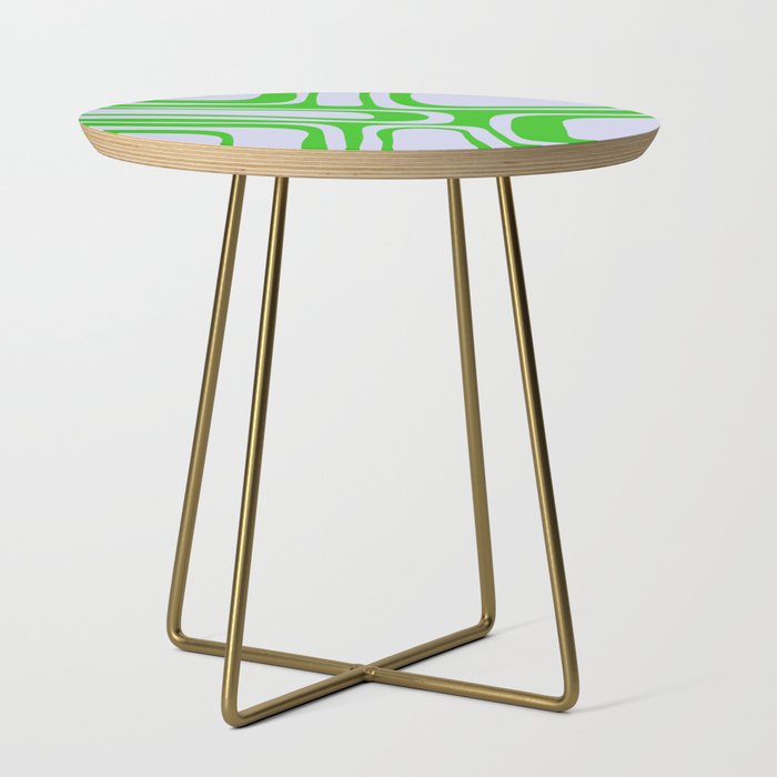 Abstract Lime and Lavender Mid Century Modern Palm Springs Pattern Side Table Gallery Image 1