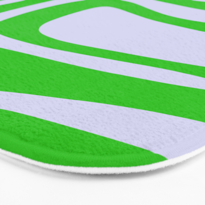 Abstract Lime and Lavender Mid Century Modern Palm Springs Pattern Bath Mat Gallery Image 3