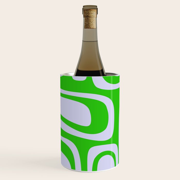 Abstract Lime and Lavender Mid Century Modern Palm Springs Pattern Wine Chiller Gallery Image 1