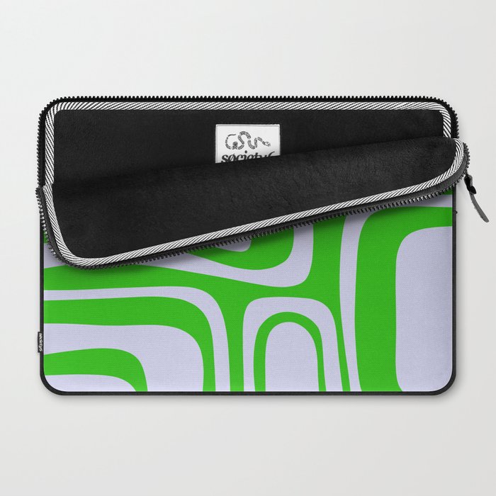 Abstract Lime and Lavender Mid Century Modern Palm Springs Pattern Laptop Sleeve Gallery Image 2