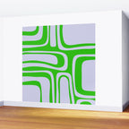 Abstract Lime and Lavender Mid Century Modern Palm Springs Pattern Wall Mural Gallery Image 2