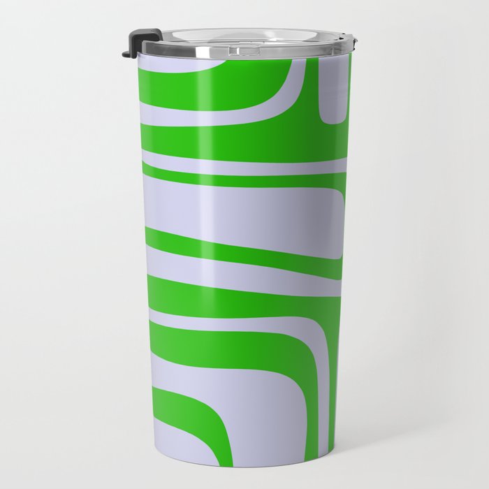 Abstract Lime and Lavender Mid Century Modern Palm Springs Pattern Travel Mug Gallery Image 3
