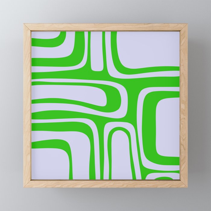 Abstract Lime and Lavender Mid Century Modern Palm Springs Pattern Mini Art Print Gallery Image 1