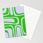 Abstract Lime and Lavender Mid Century Modern Palm Springs Pattern Stationery Card Gallery Image 2
