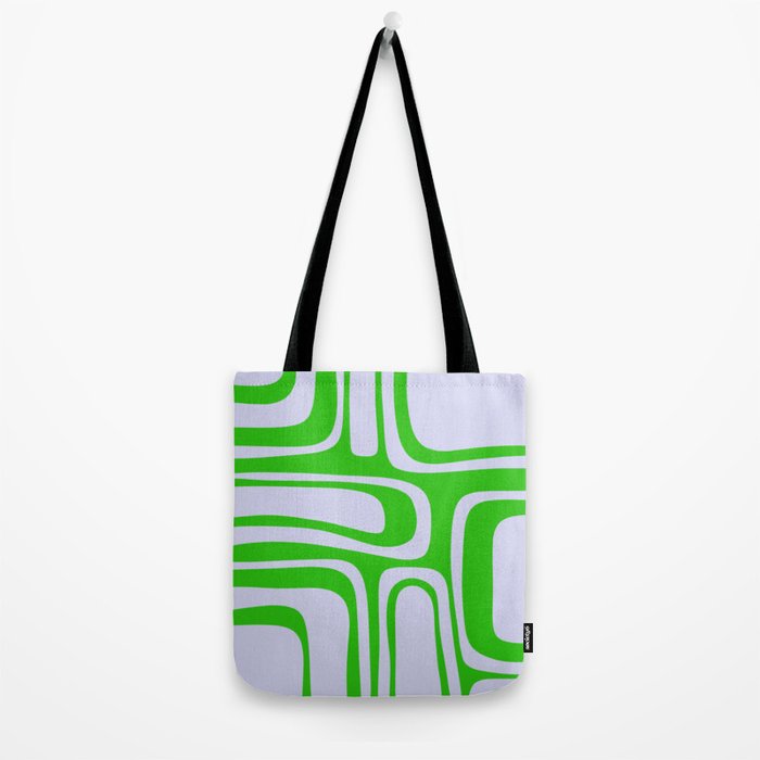 Abstract Lime and Lavender Mid Century Modern Palm Springs Pattern Tote Bag Gallery Image 2