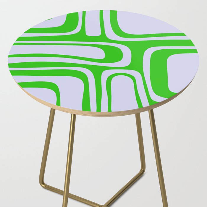 Abstract Lime and Lavender Mid Century Modern Palm Springs Pattern Side Table Gallery Image 2
