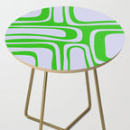 Abstract Lime and Lavender Mid Century Modern Palm Springs Pattern Side Table Gallery Image 2