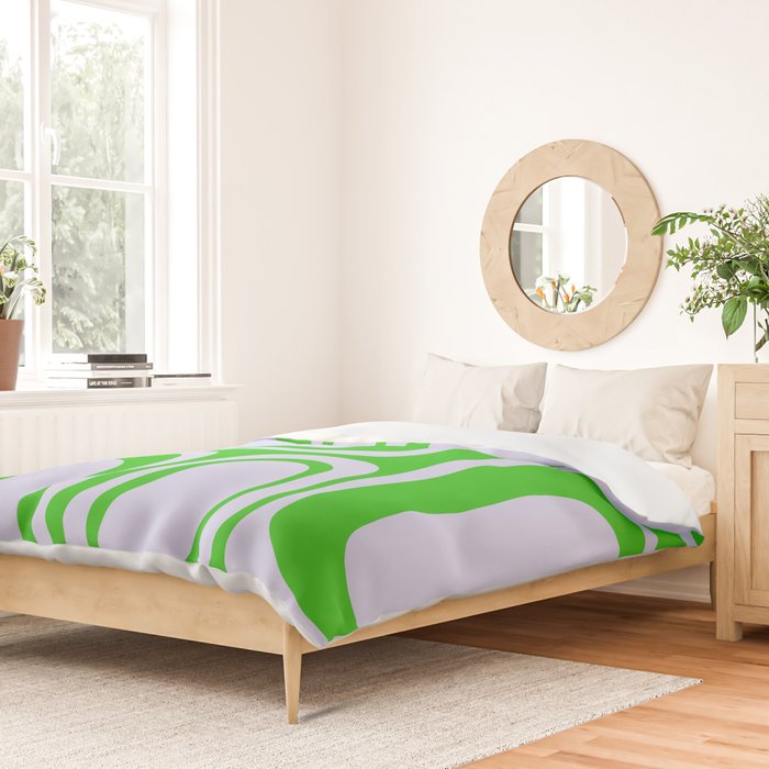 Abstract Lime and Lavender Mid Century Modern Palm Springs Pattern Duvet Cover Gallery Image 2